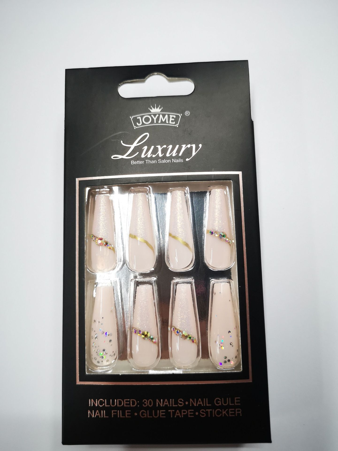 Special offer on 30 pieces of long ballet nail nail patches with diamonds pic 52