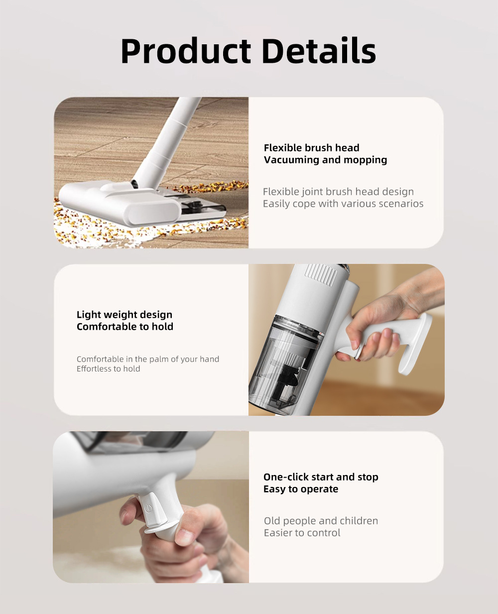 Sweeper, mopping machine, electric small household appliance, wireless fully automatic cleaning, sweeping and mopping all-in-one machine, lazy person, handheld mop pic 7