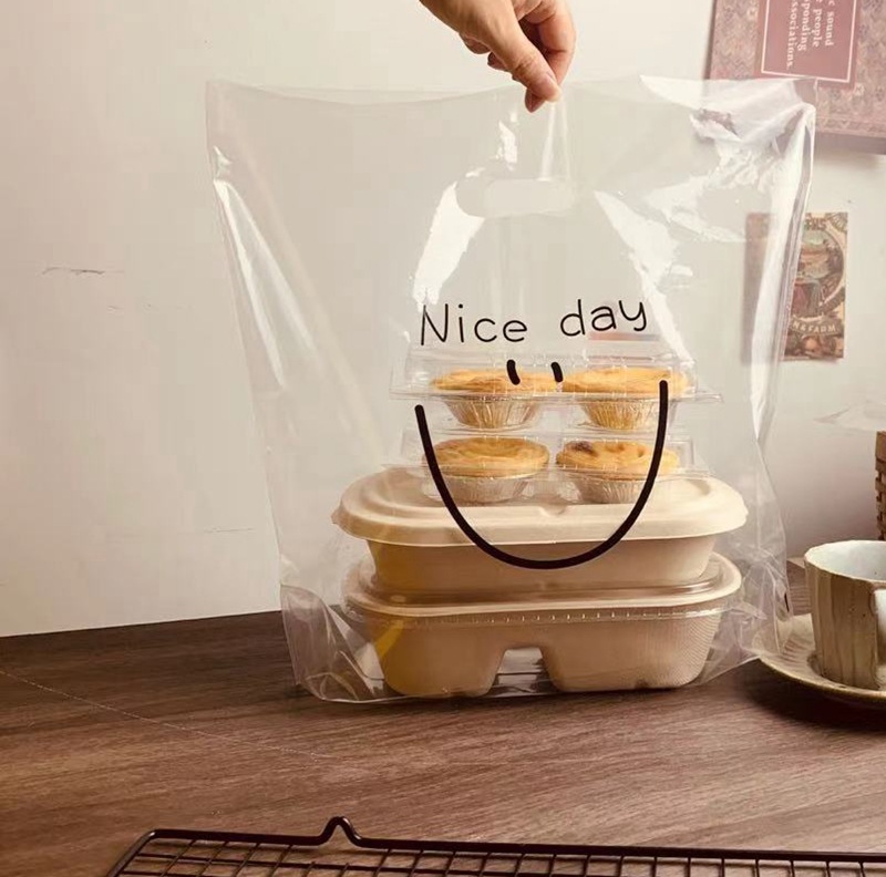 For the Dragon Boat Festival, baking, bakery, takeout bags, plastic bags, cake boxes, packing bags, desserts, fruits, transparent hand-held bags pic 1