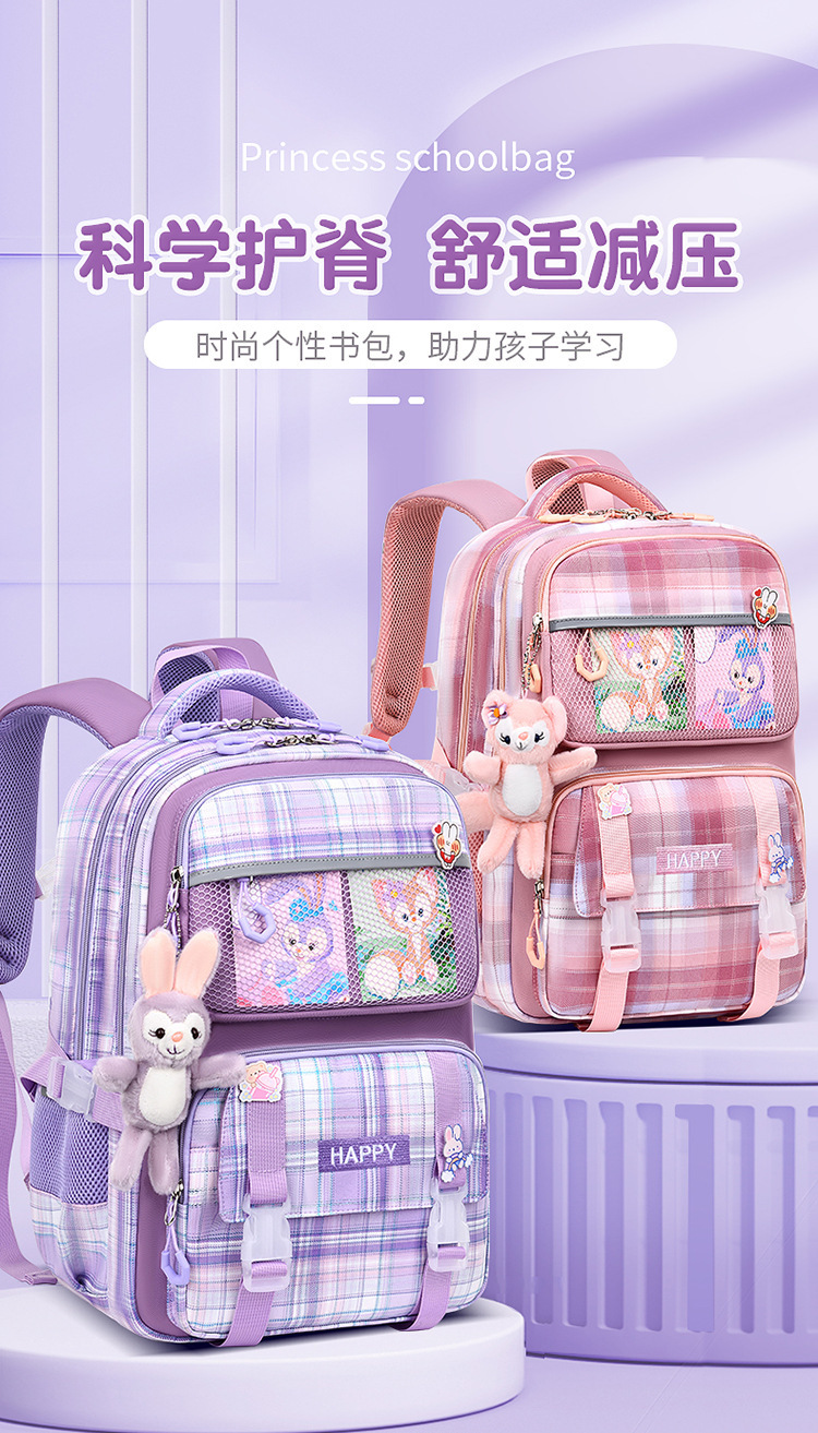 新款星黛露儿童书包轻便大容量小学生书包减负护脊双肩背包批发详情1