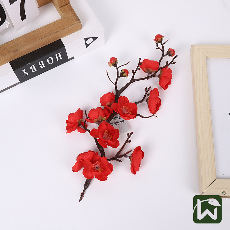 Wholesale of cross-border simulated winter plum blossoms, plum blossom bonsai, flower branches, New Year home decorations, living room vases and ornaments pic 20
