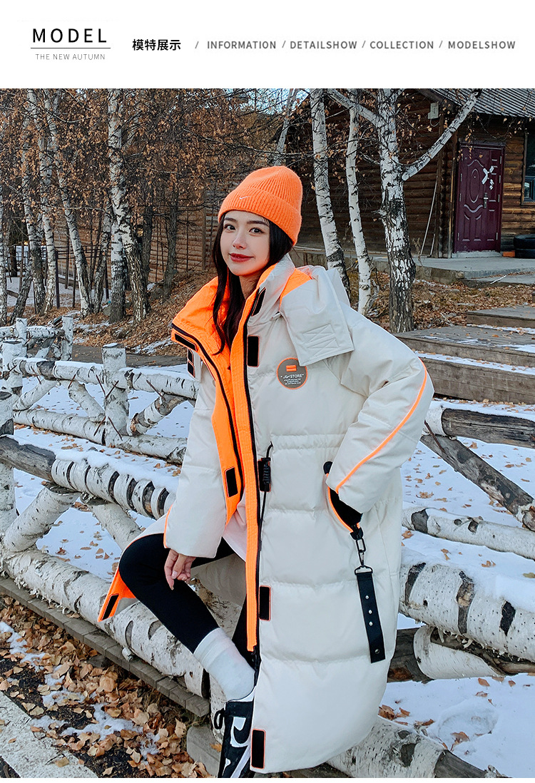 2022 mujer engrosada sobre la rodilla suelta abajo chaqueta regular medio largo commuter solid color abajo invierno nuevo pic 9