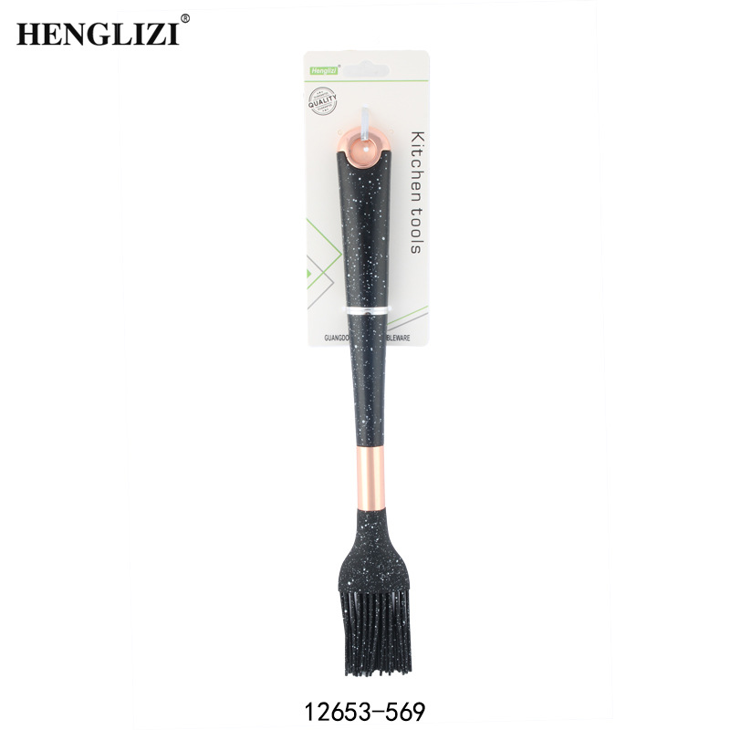 Cross-border casa resistente a altas temperaturas antiadherente olla espátula spoon leakes star sky black handle food grade silicona kitchenware set pic 9
