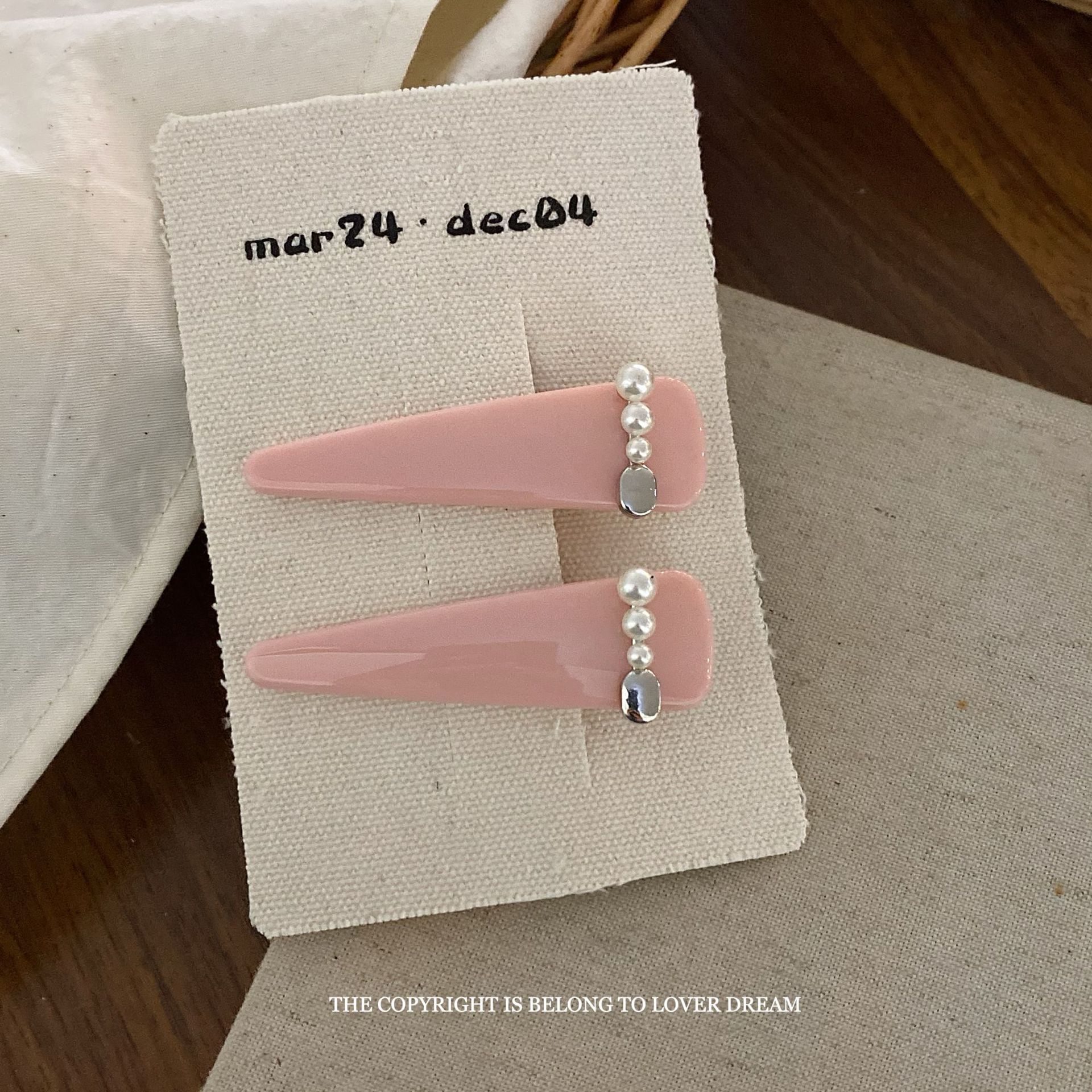 韩国ins新款珍珠黑色质感三角发夹 时尚小香风鸭嘴夹刘海夹发饰女详情25