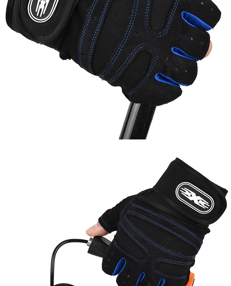 Fitness gloves, half-finger anti-slip breathable for men and women, summer weightlifting hand guards, dumbbell equipment training, long wrist guards, cycling gloves pic 9