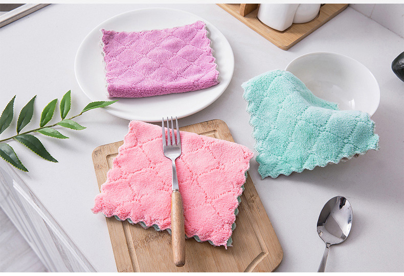25*25cm dishcloth, absorbent cloth, non-stick scouring pad, kitchen dishcloth, cleaning cloth, table and dish wiping cloth pic 12