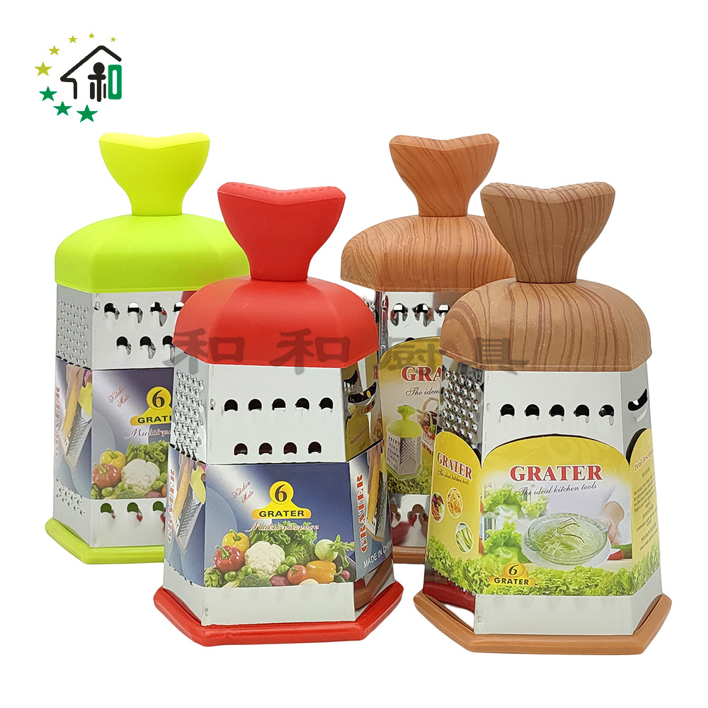 Kitchen multi-functional six-sided vegetable grater, stainless steel grater and vegetable cutter, potato grater and peeler, multi-purpose fruit and vegetable grater pic 9