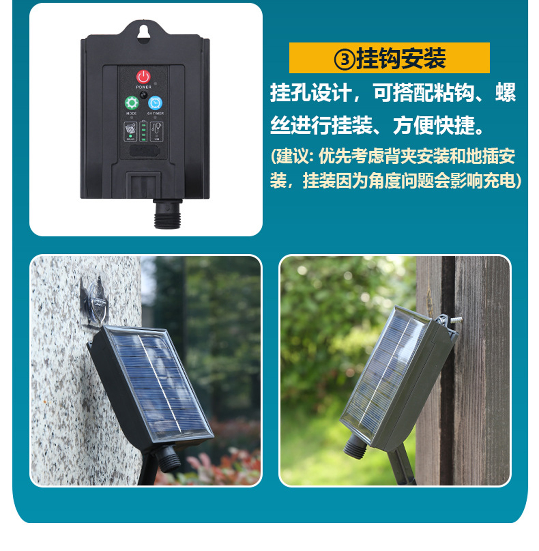 批发户外防水太阳能露营灯配件太阳能面板支架遥控器变压插头家用详情4