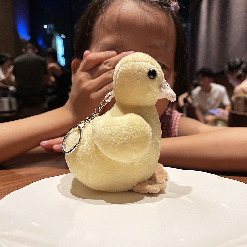 Long-haired chicken hanging machine, plush male chicken duck backpack, doll keychain decoration, mini doll hanging piece pic 3