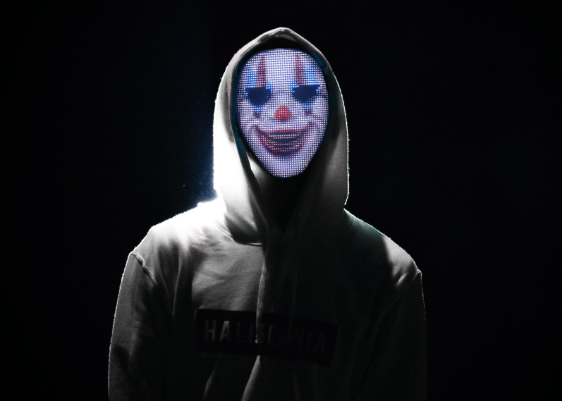 Cross-border best-selling Led light-up masks, Halloween masks, APP editing, full-color party and dance party decoration atmosphere props pic 26