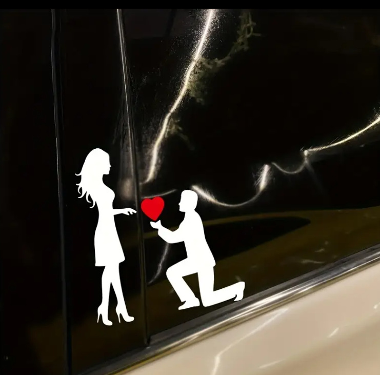 Love proposal car sticker pic 2