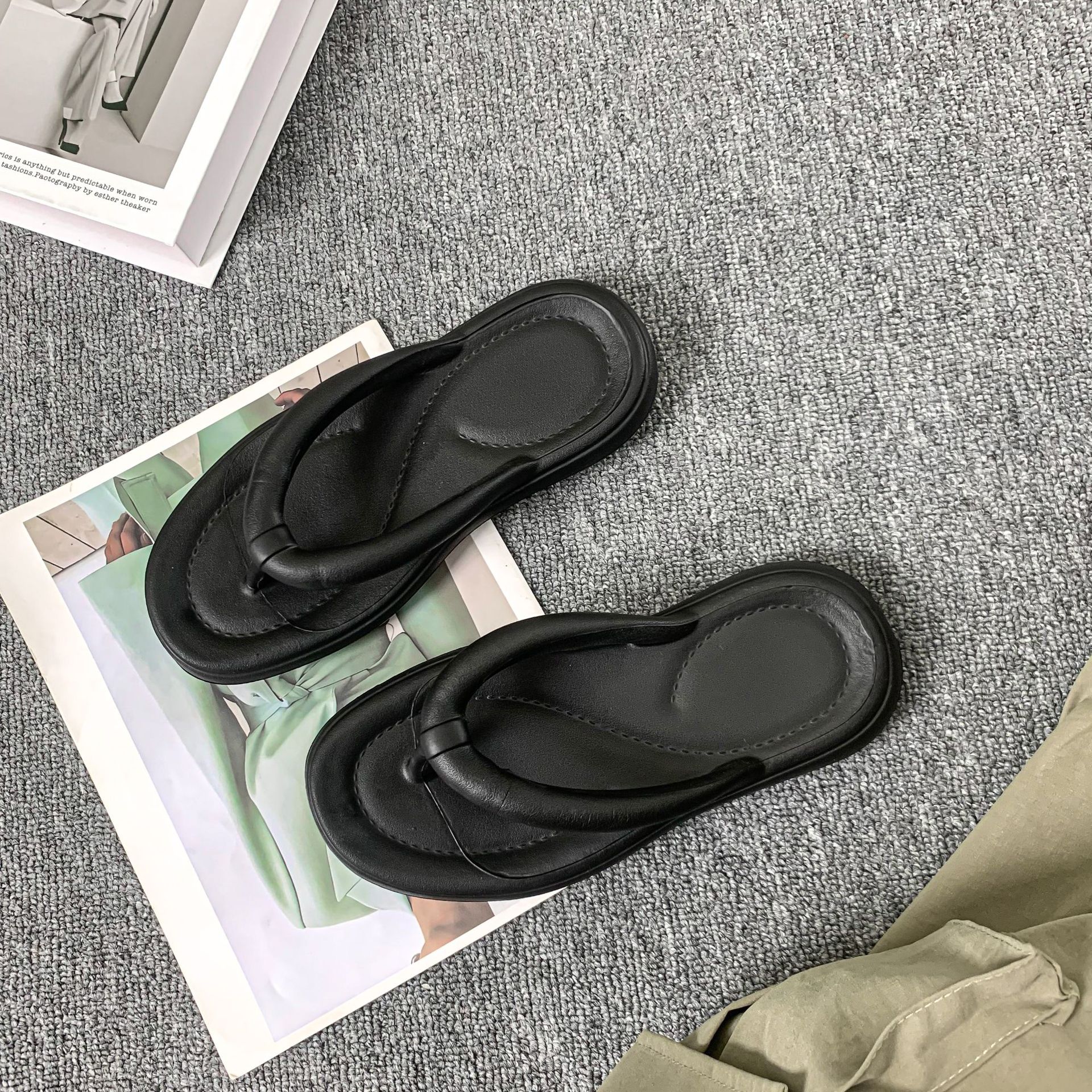 EVA新款人字拖夏季ins糖果色家用浴室洗澡软底夹脚外穿凉拖鞋批发详情12