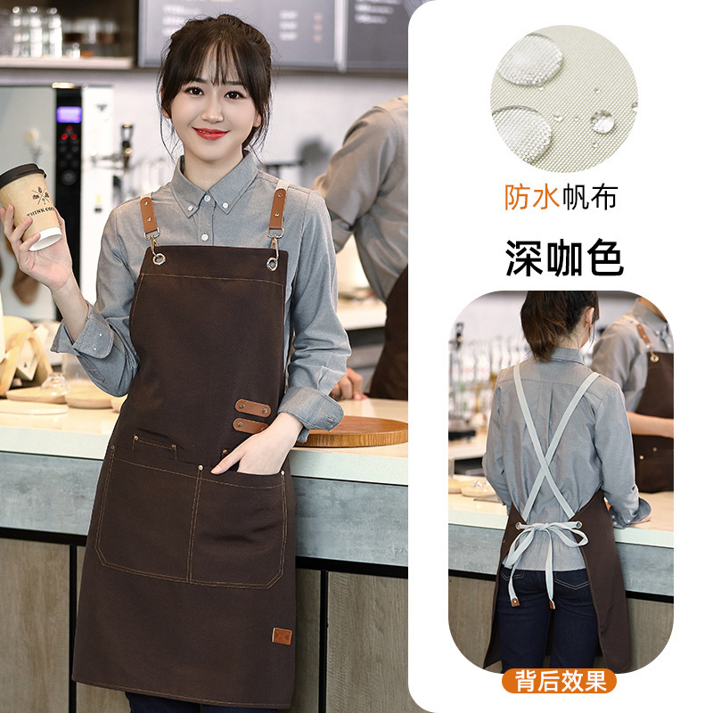 The new waterproof canvas apron, a modern and simple work uniform apron, can be printed with logos. The apron is available for wholesale and consignment pic 17