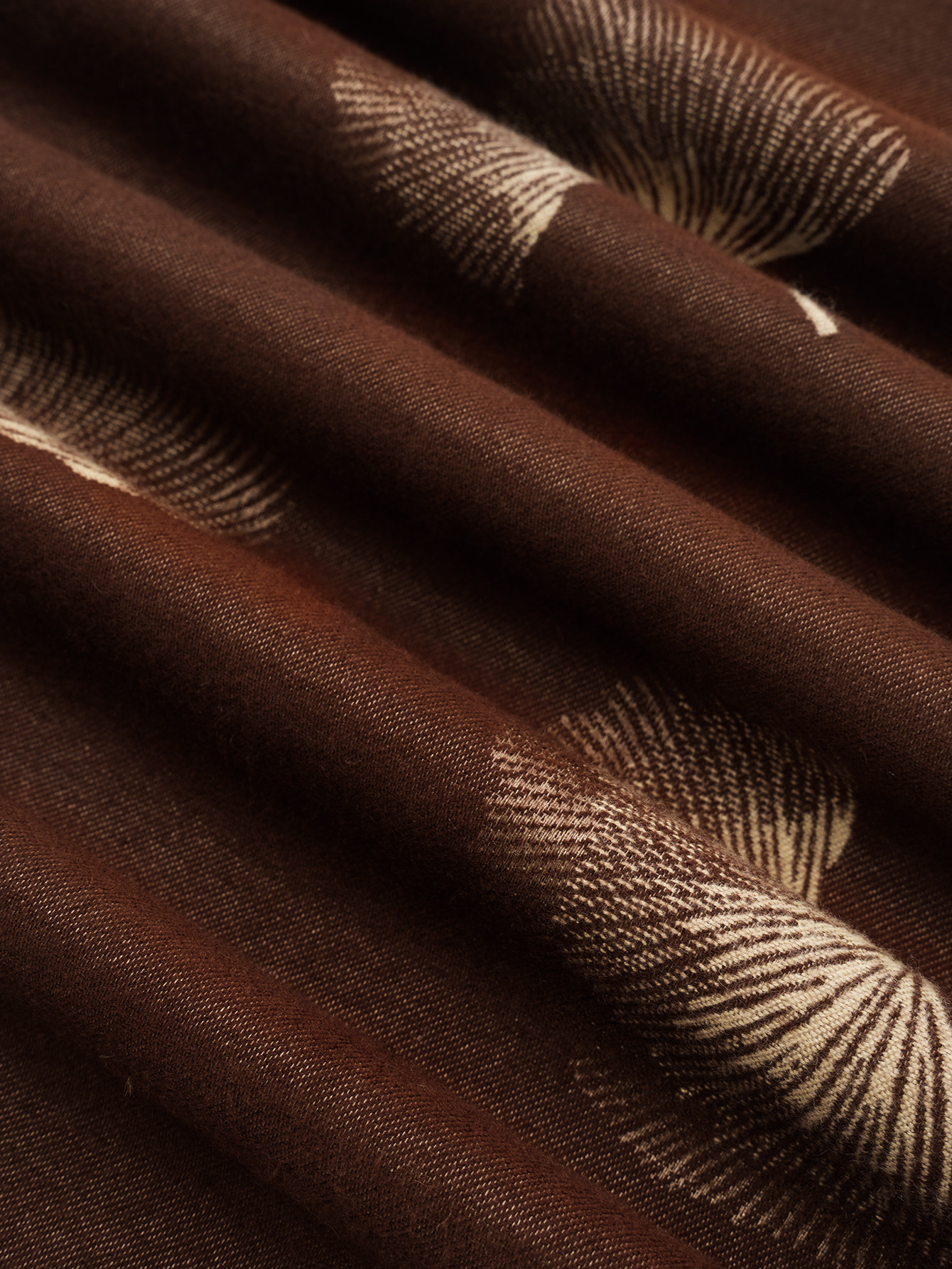 2023年秋冬季新款羊绒银杏叶提花大披肩复古加厚加厚短须女士围巾详情13