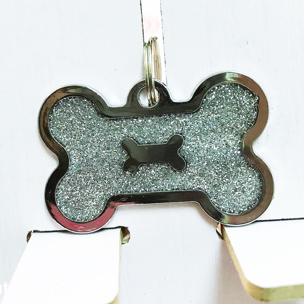 Spot metal aleación de zinc doble hueso forma dog tag id productos para mascotas goteo colgante rotulación láser identificación pic 16