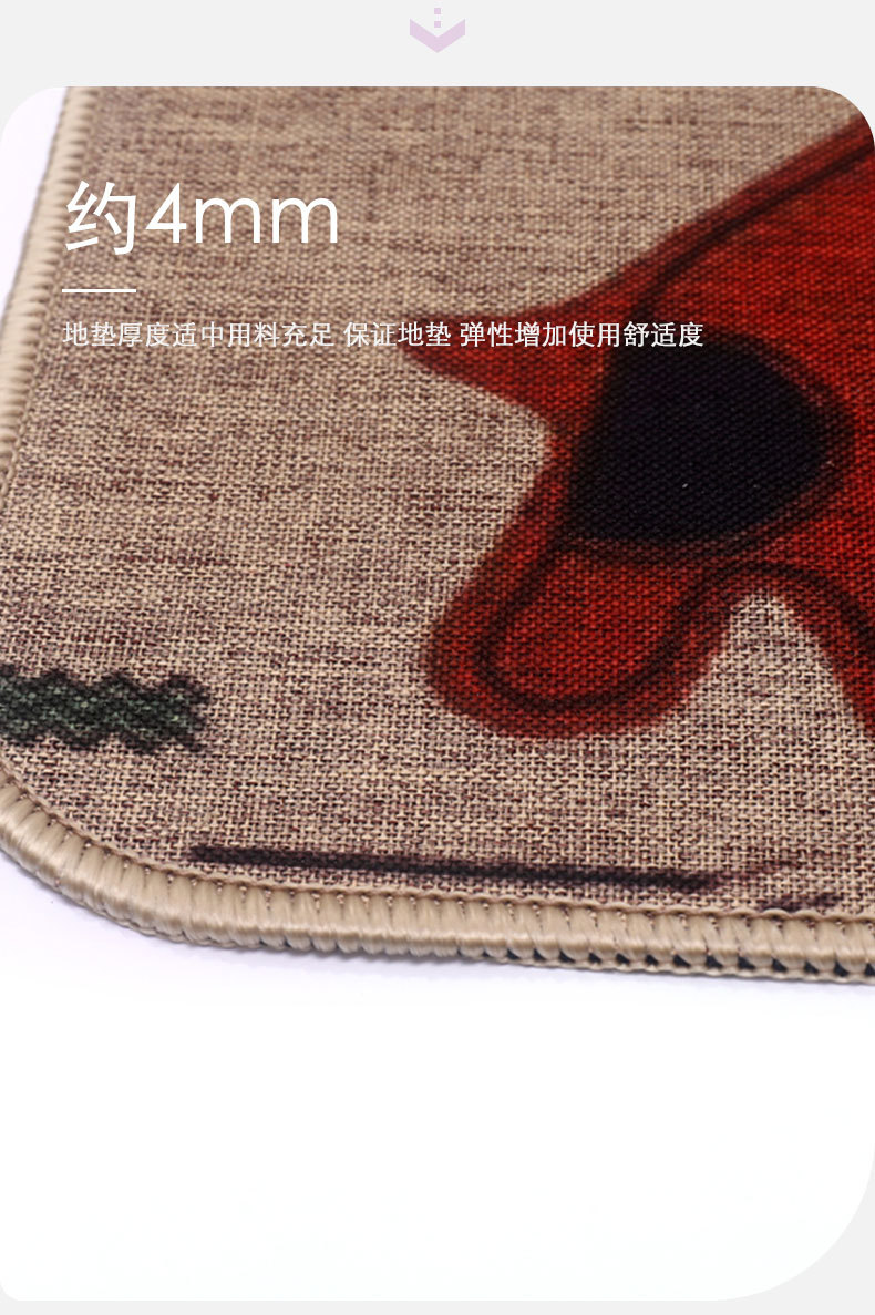 Japanese-style linen kitchen MATS, natural rubber bathroom anti-slip MATS, door MATS, bathroom and toilet anti-slip absorbent foot MATS pic 5