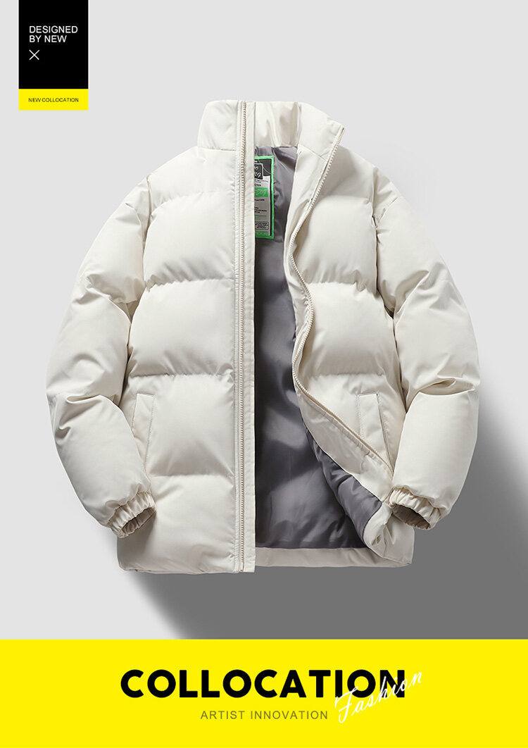 新款冬季加厚款运动外套男时尚潮流立领长袖棉服保暖舒适休闲棉衣详情1