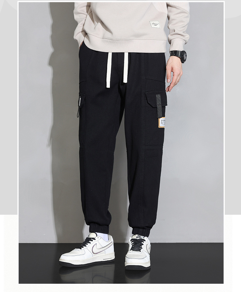 Pantalones de carga hombres 2023 nuevo otoño marca de moda juvenil holgada versátil pies de túnica para hombres tamaño grande pantalones casuales para hombres pic 2
