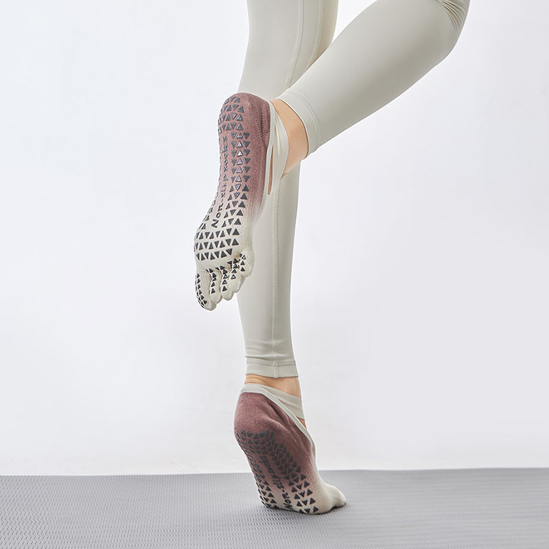 新渐变色棉分指瑜伽袜子专业防滑女士五指袜普拉提健身亚马逊跨境详情10