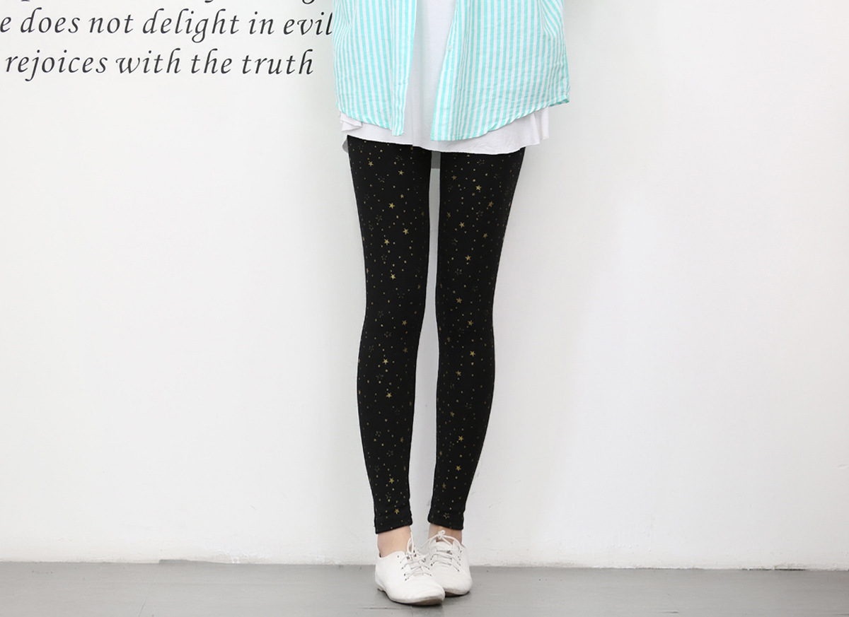 The new basic slimming style from Dongdaemun, South Korea, featuring star-studded nine-inch skinny leggings pic 19