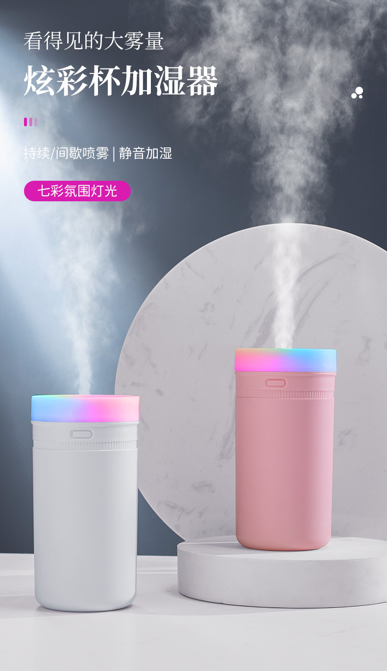 2021新款加湿器2L大容量喷雾补水USB三喷大雾量静音家用厂家代发详情10