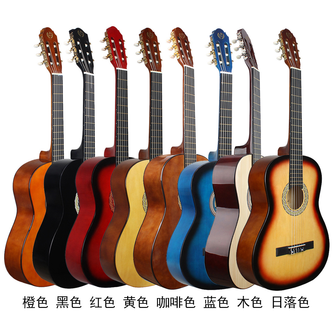 38寸古典吉他成人初学木吉他圆角吉他椴木包边外贸批发guitar乐器详情4