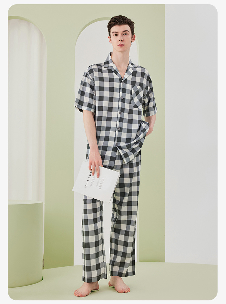 东帝天枢莱赛尔天丝女士睡衣女夏凉感春夏薄款短袖睡衣女士家居服详情23