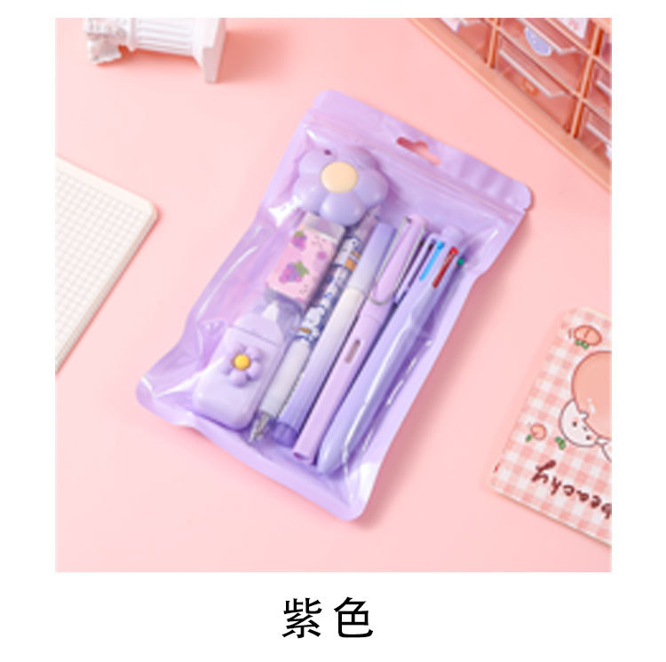 ins Simple stationery, high appearance level gel pen correction tape pencil set, student learning small gift stationery set pic 5