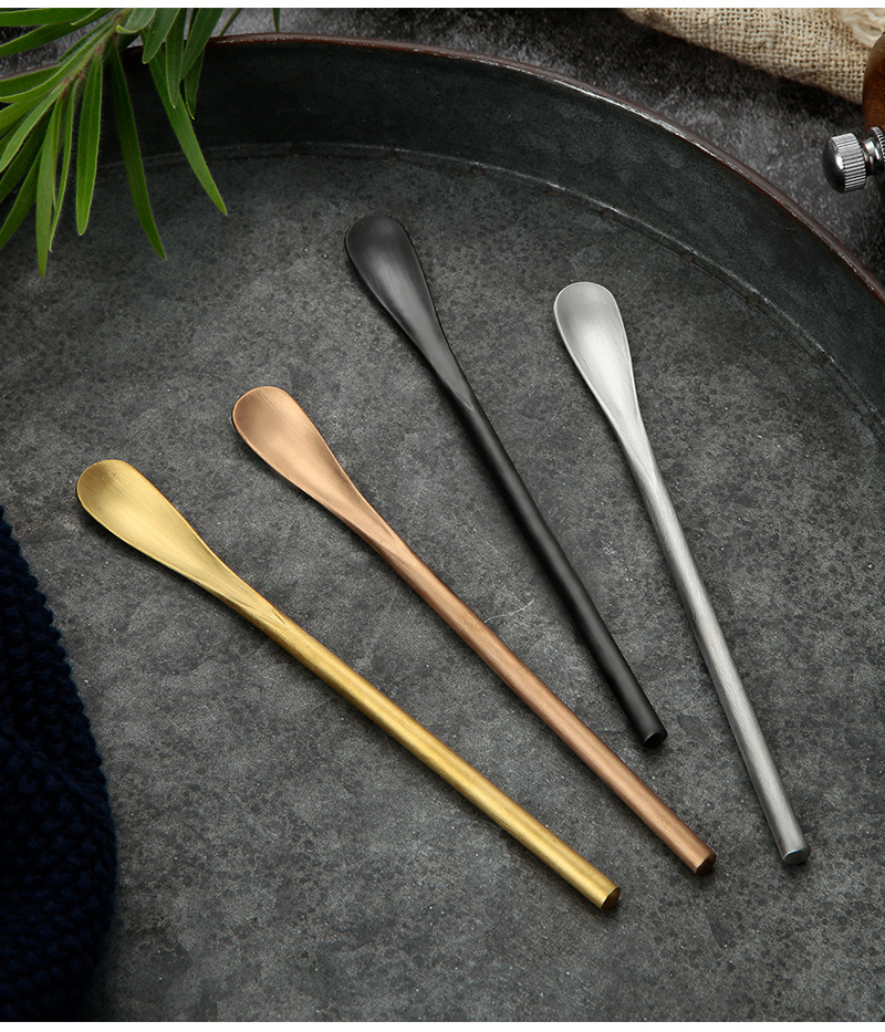 Japanese stainless steel stirring spoon 304, coffee small spoon, long handle, bee dessert ice spoon, stirring rod, cocktail bar pic 15