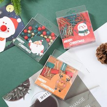 Christmas cute cartoon mini stapler, student small stapler with keychain, Christmas small gift binding machine pic 25
