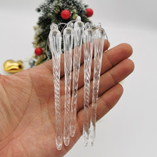 圣诞树挂件节日装饰品新款瀑布雪花透明五角星树枝冰凌套装挂饰详情1