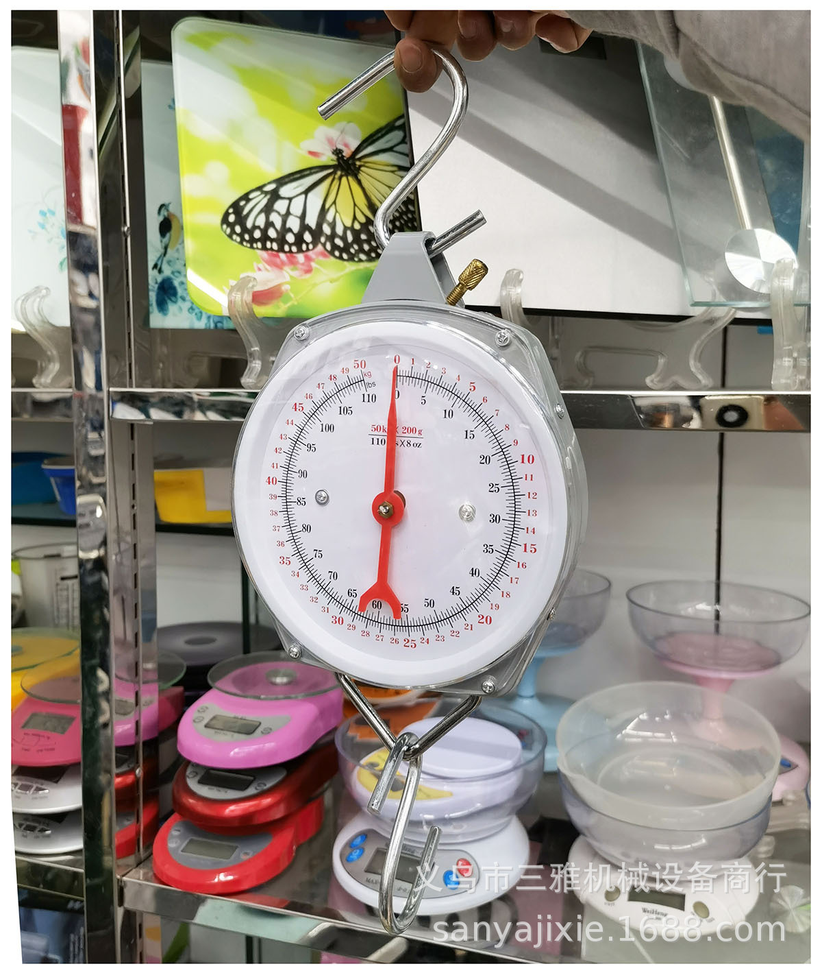 Commercial kilogram hanging scales, large mechanical pointer dial hook scales, 50 to 200kg spring scales for export pic 9