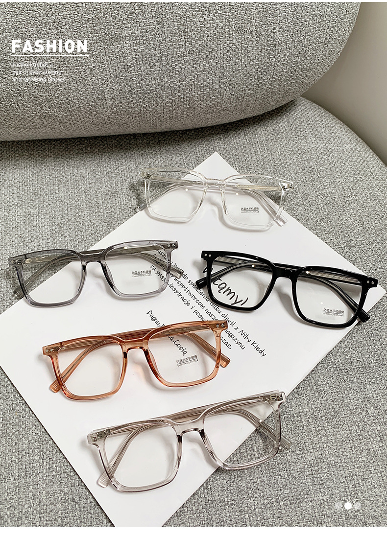 Wholesale of new TR glasses frames, fashionable myopia glasses, anti-blue light flat glasses, pure black glasses frames, a natural beauty tool pic 2