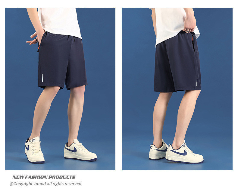 Summer sports thin shorts for men, loose and casual ice silk quick-drying capri pants for men, straight-leg Hong Kong-style pants for men, trendy pic 21