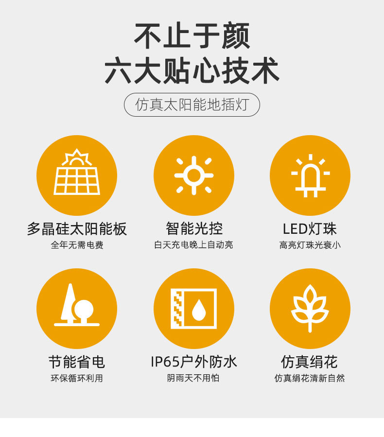 Cross-border solar lamps, simulated flower Phalaenopsis, ground insert lamps, outdoor courtyard lamps, landscape, festival and garden decorations pic 2