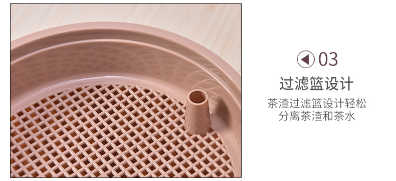 Thickened plastic filter round tea residue bucket, drainage bucket, living room household tea bucket, tea set trash can, portable pic 15