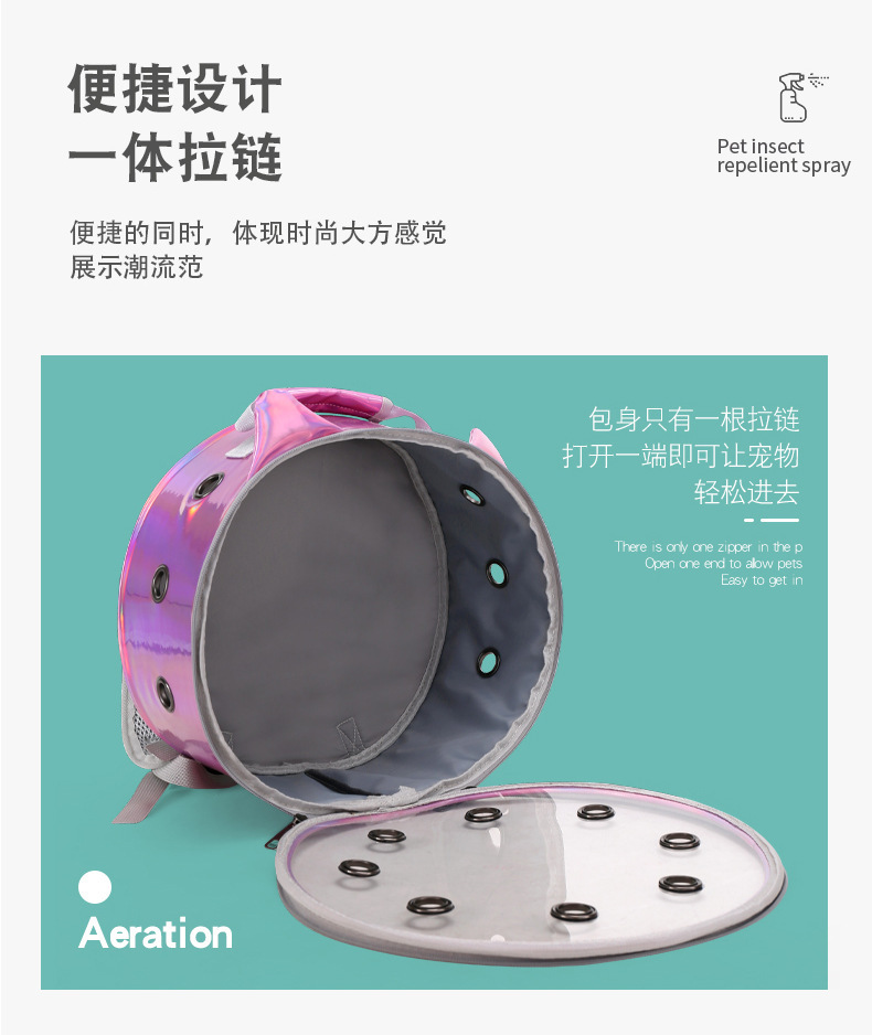 Transparent portable cat bag for going out, hamster bag for pets to take away, backpack for carrying, breathable schoolbag, space capsule cat bag pic 6