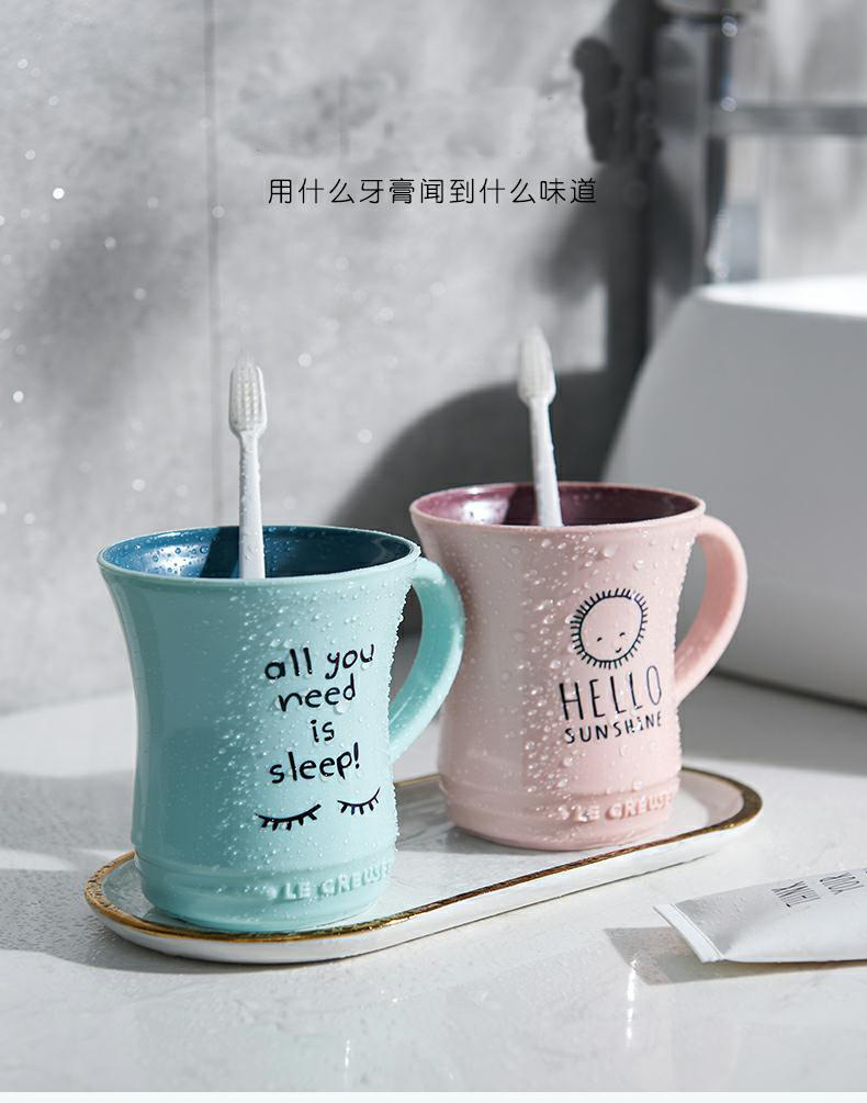 Factory direct supply creative two-color mini waist drinking cup, large cup mouth mouthwash toothbrush cup, simple multi-color brushing cup pic 4