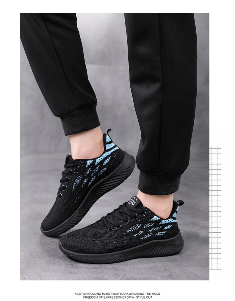 运动鞋男夏季男鞋春秋季跑步鞋2024新款黑色网面男士休闲工作鞋子详情11