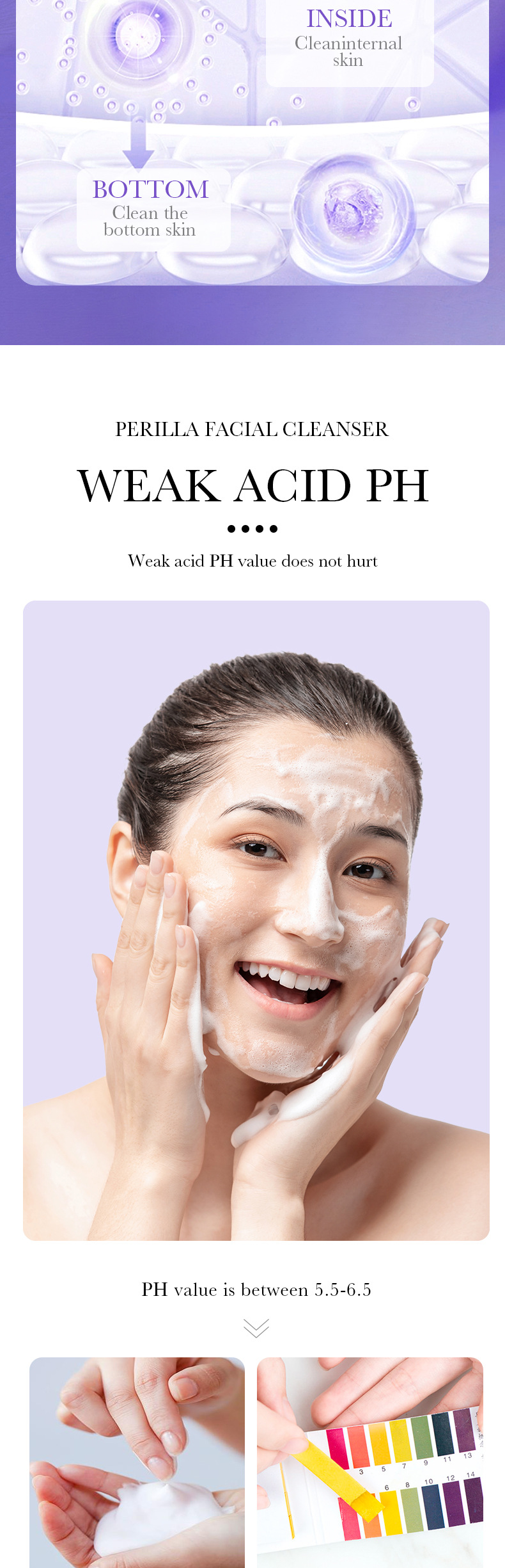 Cross-border foreign trade BIOAOUA Polypeptide Perilla Moisturizing Anti-Wrinkle Facial Cleanser Deep Cleansing Moisturizing Foam Facial Cleanser pic 6