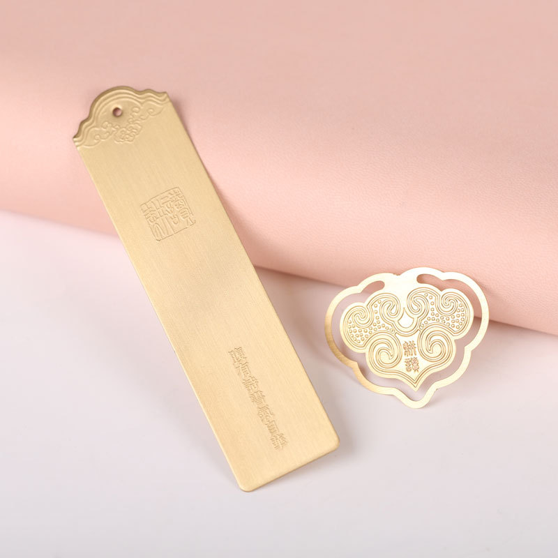 Customized diy brass metal bookmarks, creative ruyi clips, Chinese-style bookmarks, classical business gifts pic 9