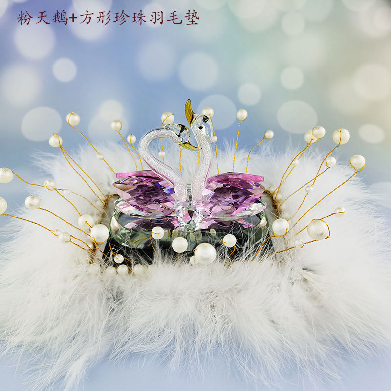 Crystal Swan Car Perfume Seat, heart-shaped romantic starry sky, brilliant pink swan, elegant and exquisite car decoration for ladies pic 10