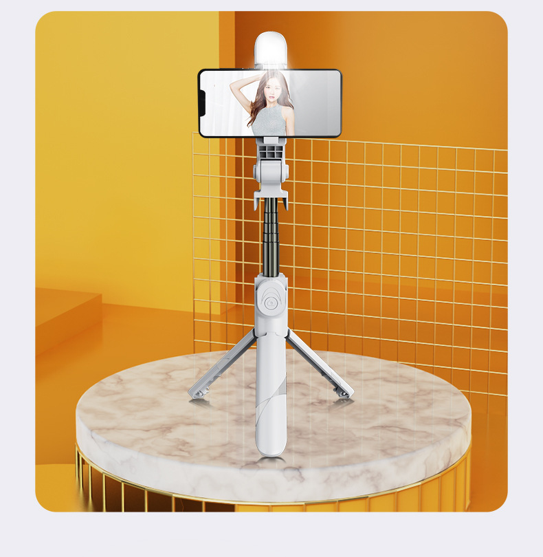 XT02S蓝牙自拍杆含美颜补光灯直播手机支架伸缩便携式手持三脚架详情16