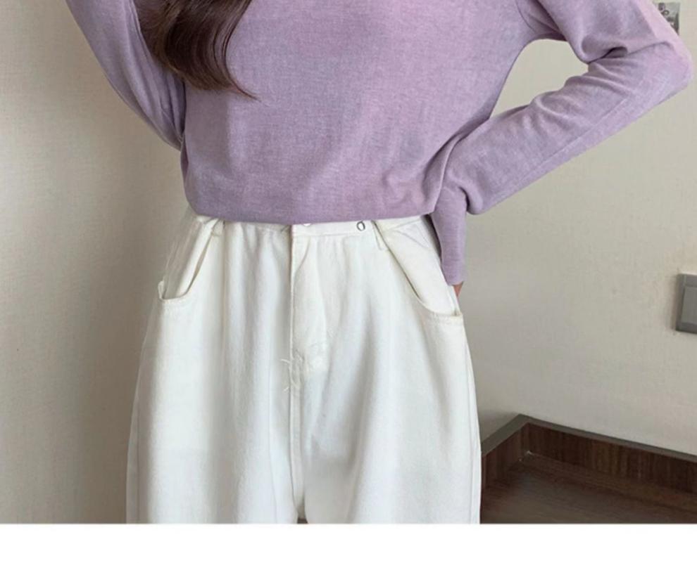 打底衫女宽松显瘦面膜T恤内搭秋冬新款软糯绒色磨毛长袖上衣代发详情14