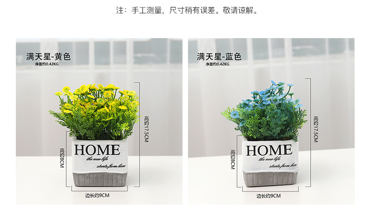 Nordic-style creative small clear cement POTS, artificial plant potted plants, office desk atmosphere decoration and arrangement pic 12