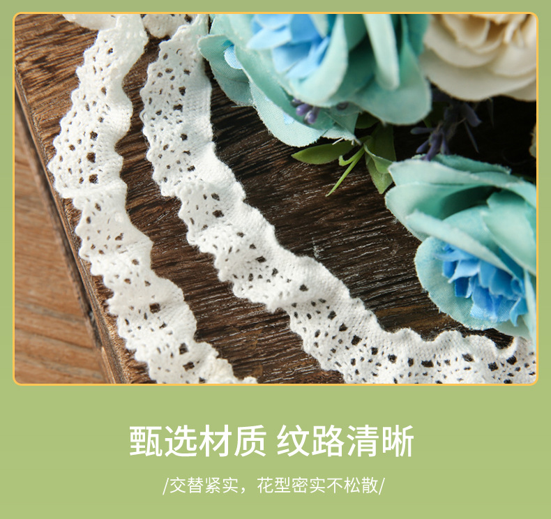 Elastic cotton thread lace, small chanel-style DIY clothing, accessories, lace, cotton lace trim pic 8