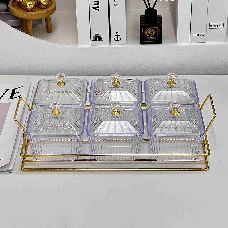 31水果盘家用客厅茶几茶点零食糖果点心坚果分格小吃碟6格干果盘详情3