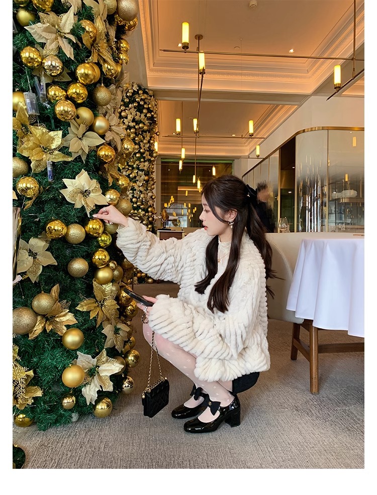 葡萄妈蝴蝶结玛丽珍鞋女法式高跟鞋真皮女鞋小香风粗跟制服皮鞋女详情54