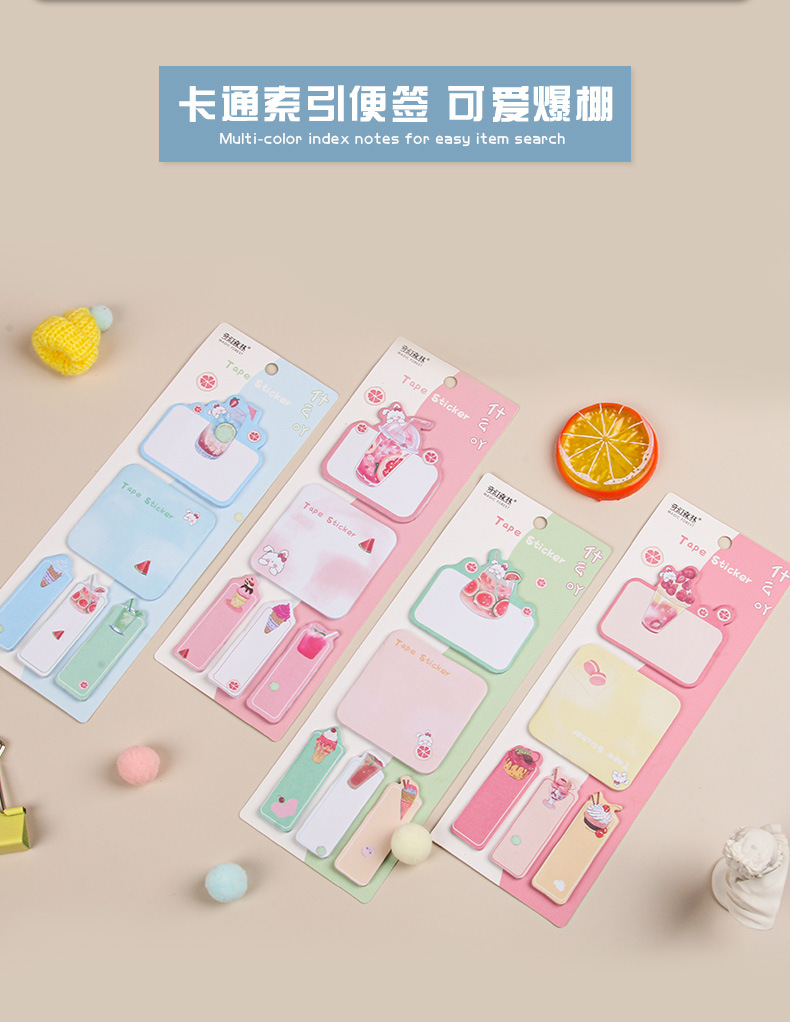 Fruit Juice Rabbit Korean version cute cartoon notepad, tearable portable message note, sticky note, memo pad wholesale pic 5
