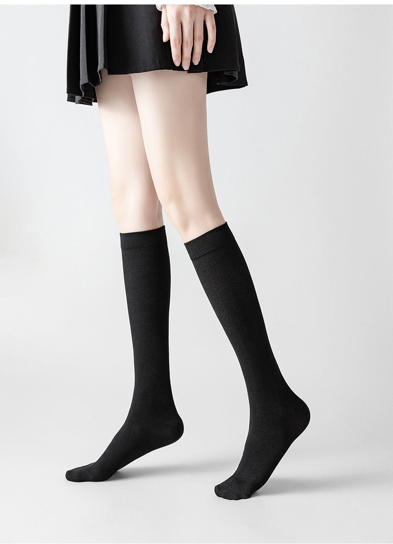 One-piece consignment of pressure calf socks for women, summer thin cotton jk black knee-length socks for strong pressure and slimming legs, spring and autumn long stockings pic 18